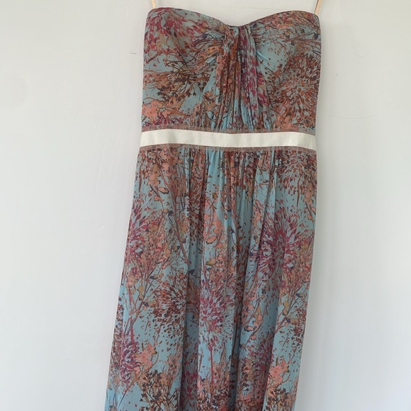 BCBGMAXAZRIA Printed Blue Amber Gown Dress Strapless Sundress Size 6 - Picture 13 of 13